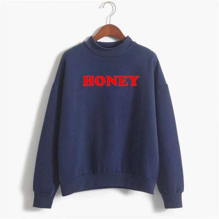 Honey Sweatshirt 838 - AceCart Warm Hooded Sweatshirt in Blue