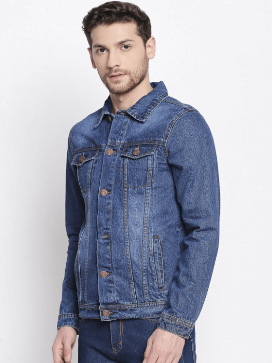 Mens Denim Jacket Blue - Right View - AceCart