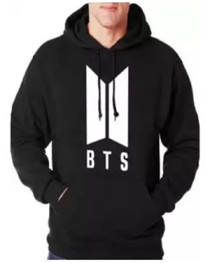 Black BTS Hoodie Hoody Pull Over Fleece All Color and Size Availables For Mens For Boys