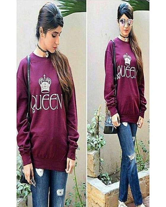 Mahroon queen sweat shirt For and Women - AceCart Warm Hooded Sweatshirt in Maroon