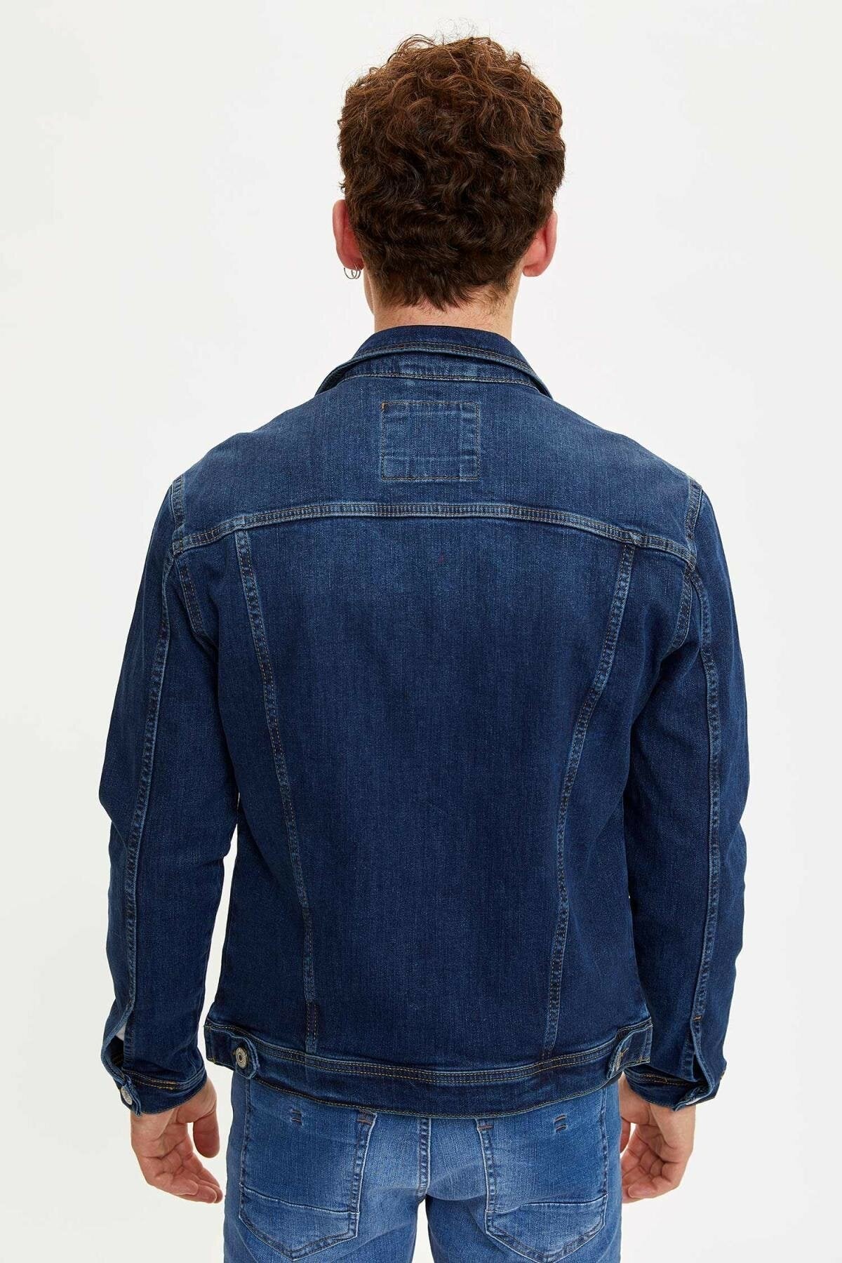 Ace Mens Denim Jacket Stretchable Fine Lycra XL Blue