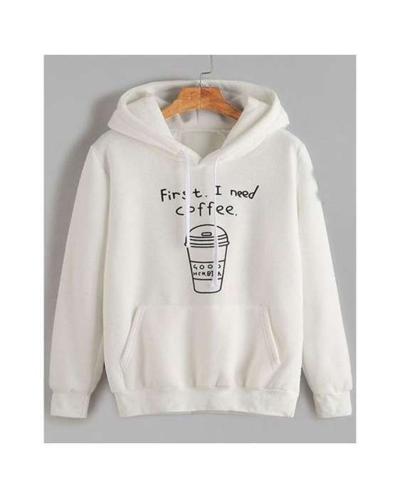 First i need coffee hoodie for womens both - AceCart Warm Hooded Sweatshirt in White