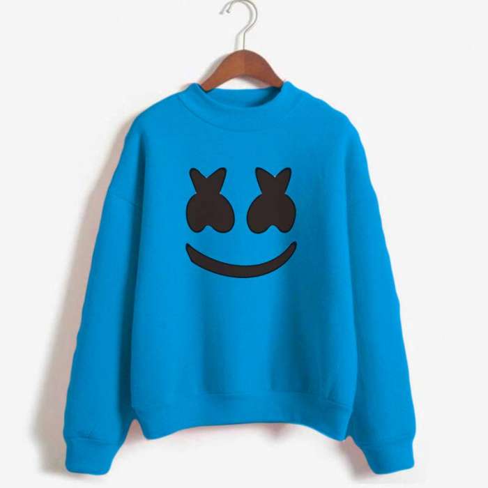 MARSHMELLOW FULL SLEEVES T SHIRT PRINT DESIGN, 100% Cotton, Summer And Winter Breathable Material, High Quality, Cheap, men/Women, New Design 2019, womens Print. Full Sleeves 209 - AceCart Warm Hooded Sweatshirt in Blue