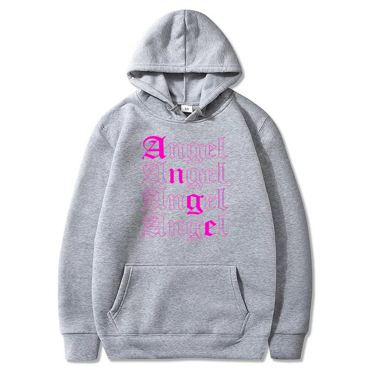 Angel Printed Fleece Full Sleeves Pull Over Hoodie For Men And Women