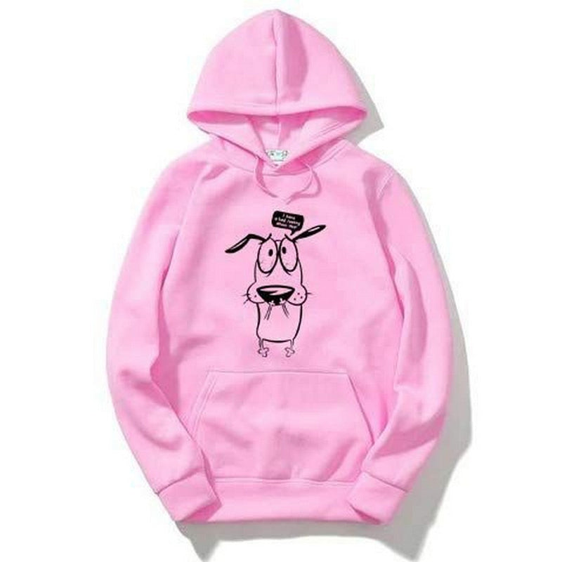 Courage The Cowardly Dog Fleece Full Sleeves Pull Over Hoodie For Women