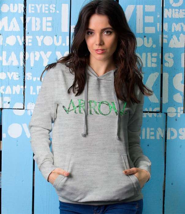 Hoodie For Women Arrow Logo Printed Womens Hoodie - AceCart Warm Hooded Sweatshirt in Grey