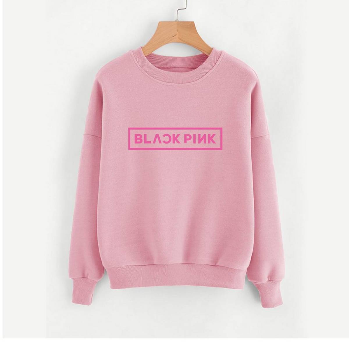 Blackpink Fleece Full Sleeves Pull Over Sweatshirt For Women