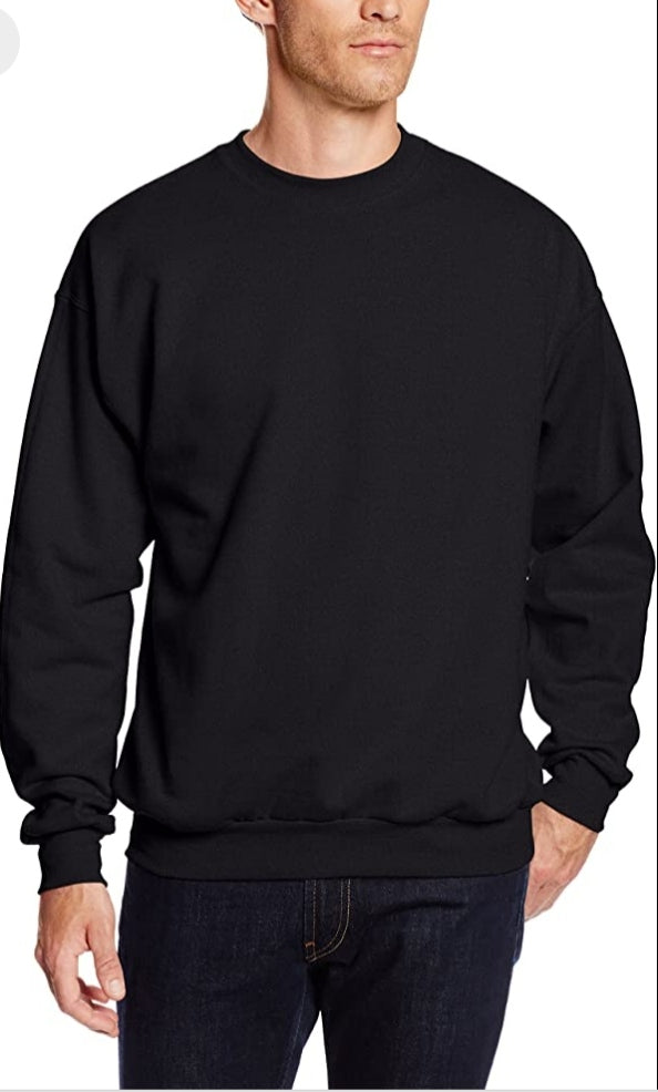 Black Plain Fleece Full Sleeves Pull Over Sweatshirt - Jumper For Men & Women