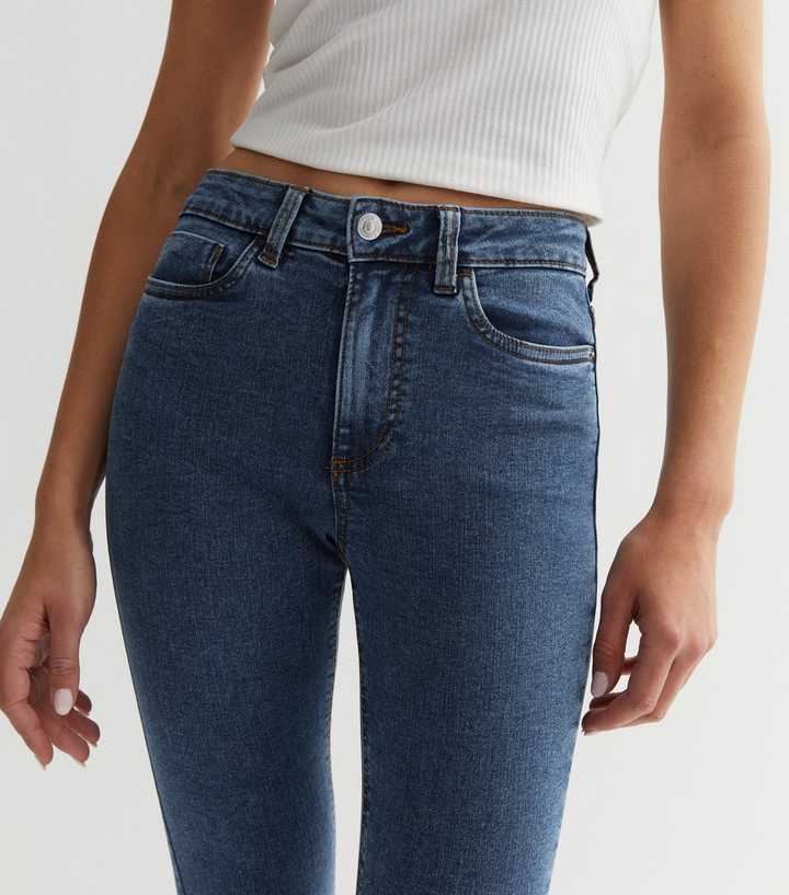 Blue Mid Rise Skinny Jeans