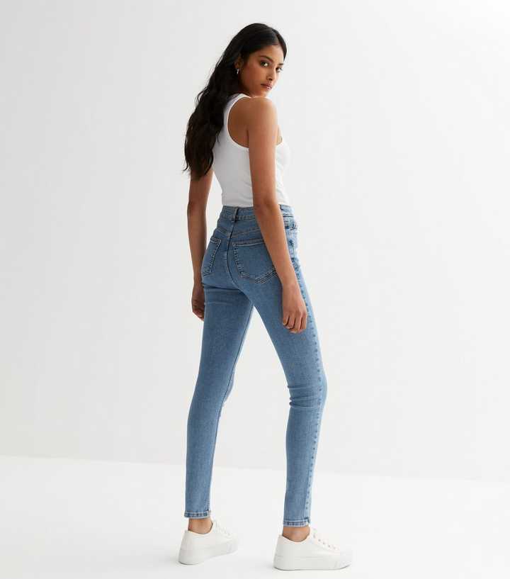 Blue Mid Rise Amie Skinny Jeans