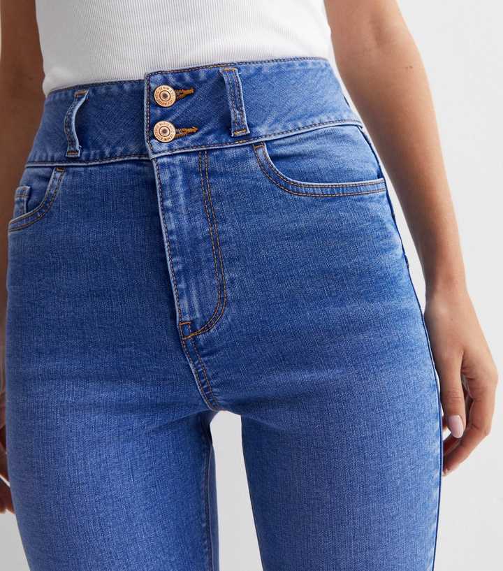 Bright Blue Lift & Shape High Waist Skinny Jeans