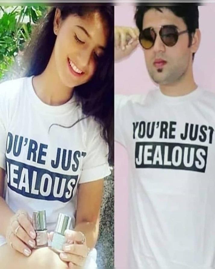 Pack Of 2-White You Just Jelous Printed T-Shirts For Couple - Front View - AceCart