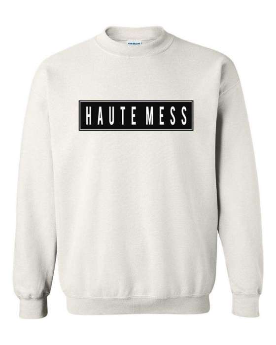 Haute Mess Sweatshirt - AceCart Warm Hooded Sweatshirt in White