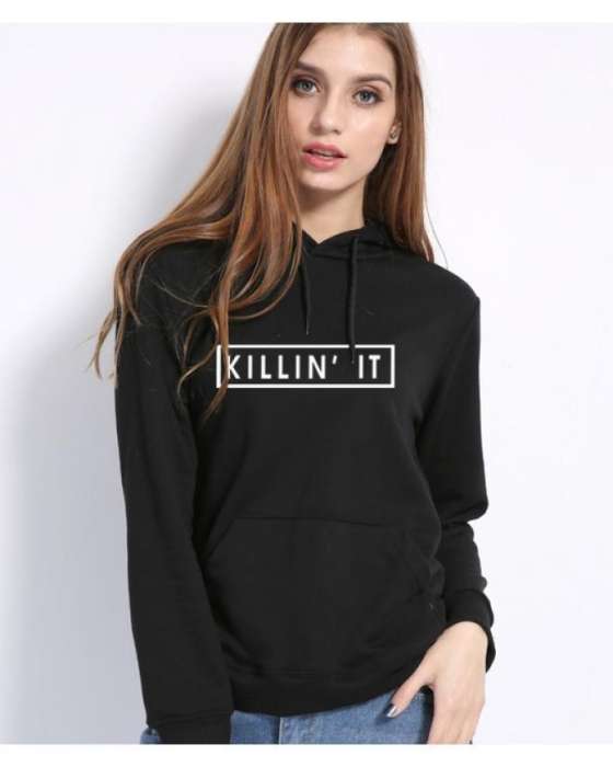 Hoddie Balck Kill In It - AceCart Warm Hooded Sweatshirt in Black