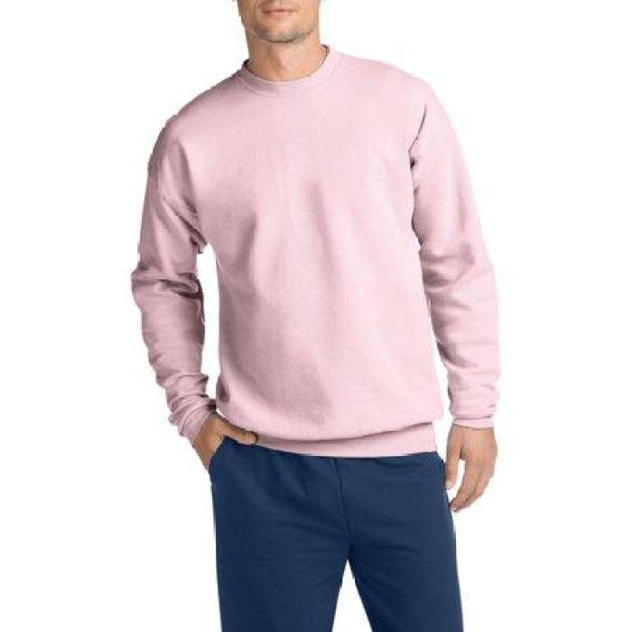 Pink Round Neck Plain Sweatshirt Fabric Fleece 659 - AceCart Warm Hooded Sweatshirt in Pink