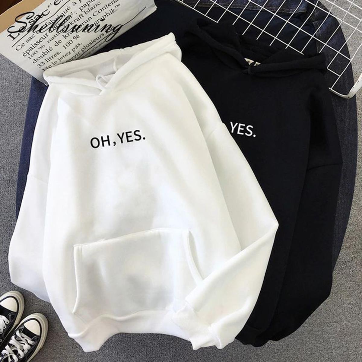 Oh Yes Fleece Full Sleeves Pull Over Hoodie For Women