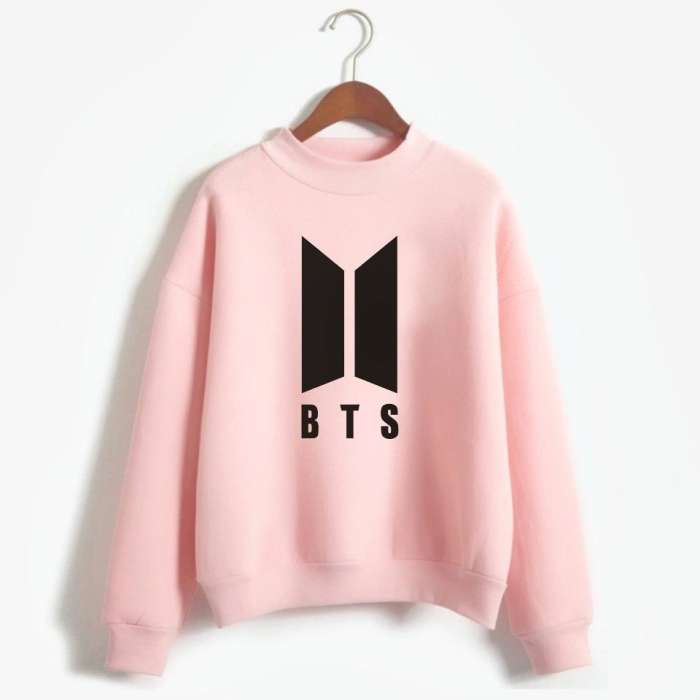 BTS Sweat Shirt For Women Pink - AceCart Warm Hooded Sweatshirt in Pink