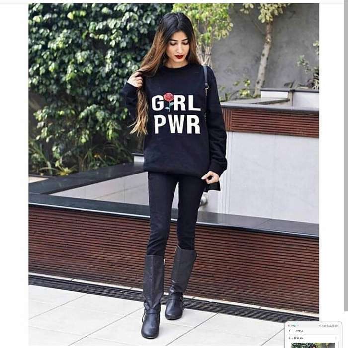 Power Stylish Black Printed Sweatshirt For Women - AceCart Warm Hooded Sweatshirt in Black