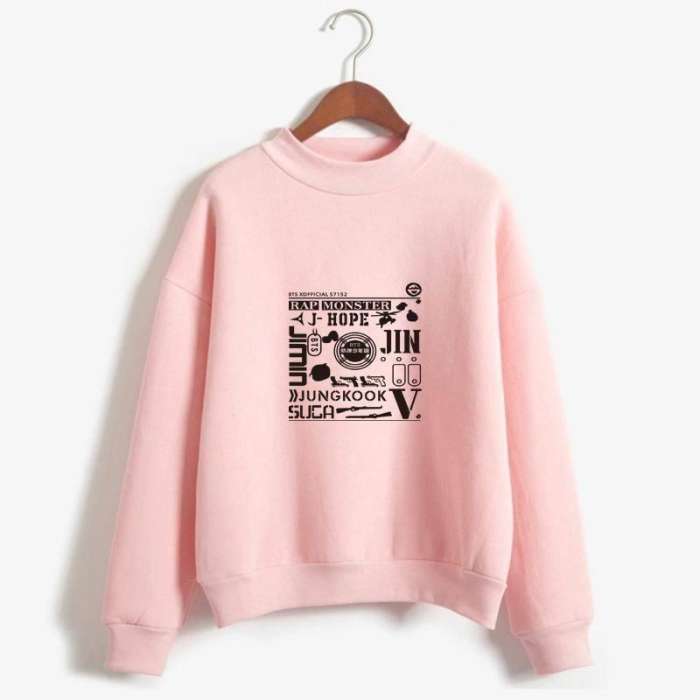 Rap Monster Design Full Fleece Sweat Shirt Excellent Quality - AceCart Warm Hooded Sweatshirt in Pink