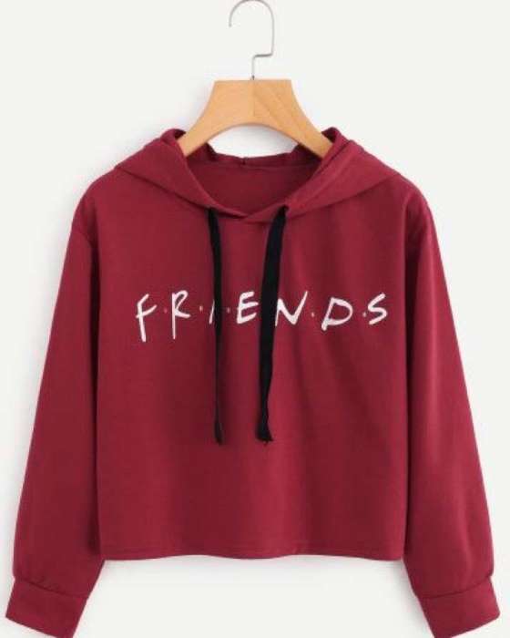 Friends hoodie For and women - AceCart Warm Hooded Sweatshirt in Red