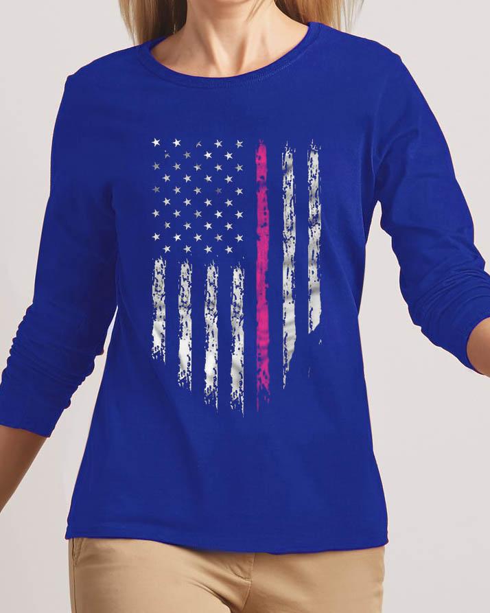 American Flag New Fashion Royal High Graphic Excellent Quality T-shirt - Front View - AceCart