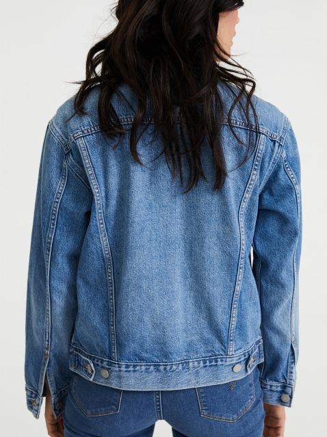 Organic Blue Womens Jacket  - Front View - Available in Sizes L