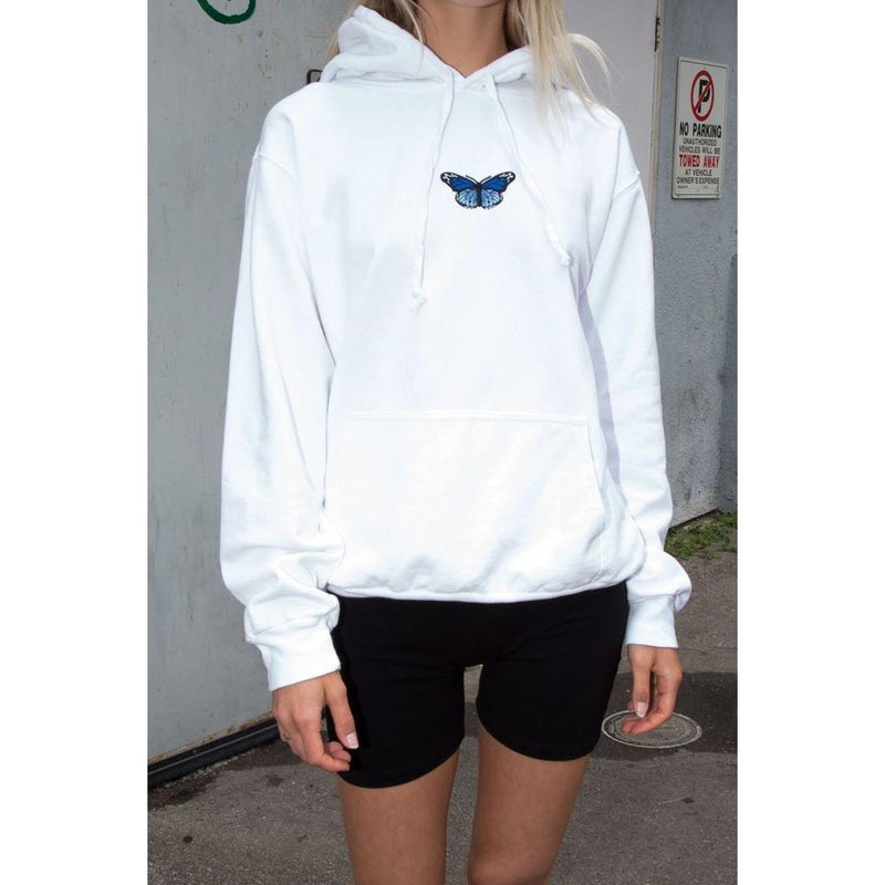 Butterfly Fleece Full Sleeves Pull Over Hoodie For Women