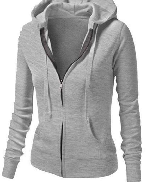 Ace Women s Simple Grey Hoodie - AceCart Warm Hooded Sweatshirt in Grey