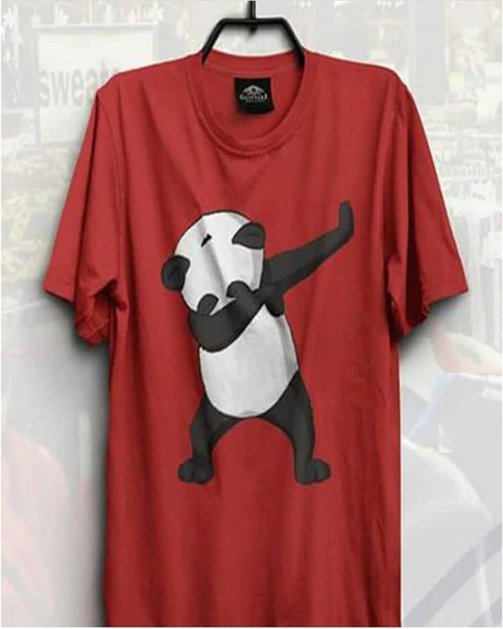 Red Panda Dap Cotton Printed T-Shirt For Women - Front View - AceCart