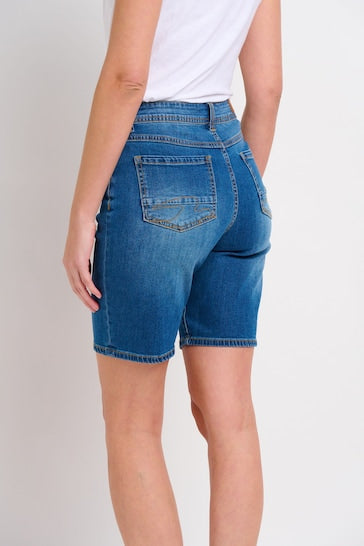 Stretch Denim Longline Shorts For Women