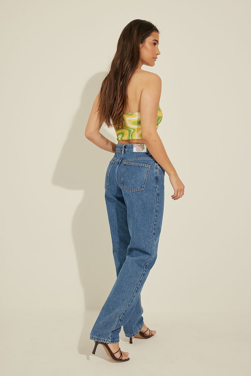 Mid Rise Straight Jeans For Womens