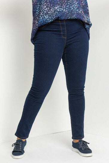 Roman Curve Stretch Plain Jegging - Stylish Women's Jeggings - Available In Blue