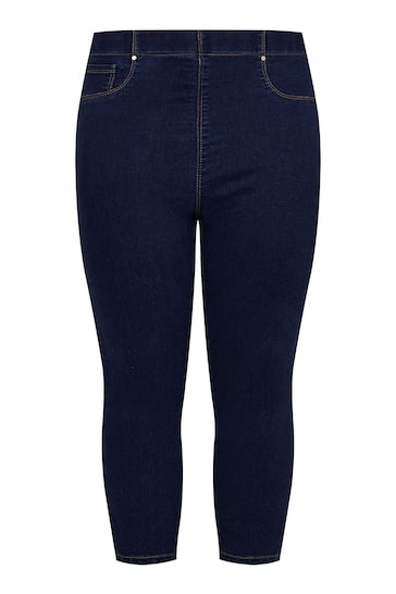 Yours Curve Cropped Jenny Jeggings - Stylish Women's Jeggings - Available In Blue